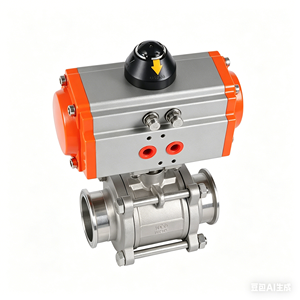 Venta de Liquidación COVNA B2B: Válvula de Bola Neumática de Acero Inoxidable DN25 1 pulgada AC220V con Conexión Tri-Clamp de Tres Piezas - Product Image 1