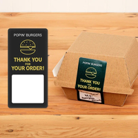 Op maat gemaakte bedrukte fastfood hamburgerdoos stickers Bedankt voor uw bestelling labels Premium beschrijfbare voedselverpakkingszegel stickers