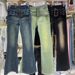 Venta al por mayor del fabricante: Jeans de pierna ancha de cintura alta de alta calidad, estilo boyfriend holgado, pantalones de talla grande para <span class=keywords><strong>mujer</strong></span>. - Product Image 1