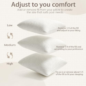 Almohada de Espuma Viscoelástica Ajustable OEM con Diseño 4D, Almohada Hipoalergénica de Espuma Viscoelástica - Product Image 3
