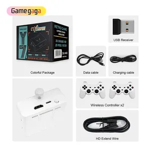 Yo Y7 Handable Game Console 4K Tv Output 64Gb + 128Gb 10000 Games Retro Video Game Console 2.4G/Opladen Draadloze Gamepad
