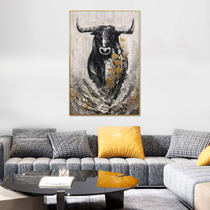 Huamiao usine personnalisée <span class=keywords><strong>peinture</strong></span> à l'huile peinte à la main animal toile <span class=keywords><strong>buffle</strong></span> sauvage boeuf texturé <span class=keywords><strong>peinture</strong></span> à l'huile - Product Image 4
