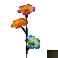 Lampe solaire étanche en métal en forme de fleur avec globe en verre craquelé, LED, pour jardin, cour, allée extérieure