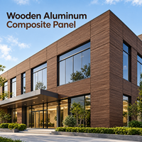 Panneau composite bois-aluminium revêtu de PVDF 4 mm, grain de bois de pin, pour bardage extérieur