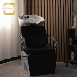 Chaise de coiffure avec dossier inclinable et bac de lavage en céramique pour salon de coiffure - Product Image 4