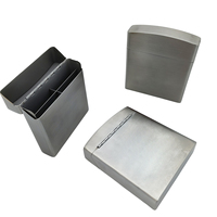 Étui à cigarettes en stock, grande capacité avec clip à ressort, séparateur interne, finition brossée, boîte de rangement de poche