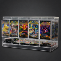 Distributeur d'emballages de cartes en acrylique personnalisé à 6 emplacements, boîte de présentation de cartes de jeu de commerce 151 cartes TCG