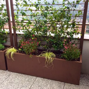 Modern Black <b>Rectangular</b> Planter Box Outdoor Garden <b>Plant</b> <b>Pot</b> for Flower Green <b>Plant</b> Minimalist Design Powder Coated Finish - Product Image 6