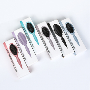 Markdown Sale Paddle Brosse à cheveux en poils de sanglier souples Brosse à cheveux en poils de sanglier en plastique <span class=keywords><strong>bleu</strong></span> - Product Image 3