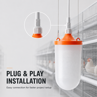 Fabricant d'éclairage LED pour volailles 10W 48V DC IP67, lumière dimmable Plug and Play pour cages à poules, pour projets OEM ODM d'élevages de poules pondeuses
