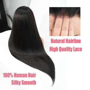 Perruque sans colle prête à porter, 100 % cheveux indiens bruts, avec dentelle HD transparente, pour femmes noires, cheveux fins et longs - Product Image 6