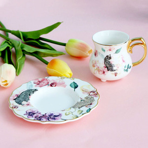 Exquisite Middle Eastern Type Mini Three-legged Coffee Cup and Saucer Gift <b>Box</b> - Product Image 5