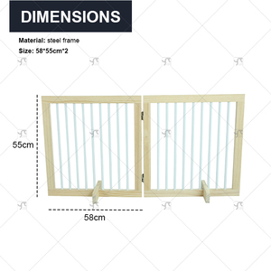 Outdoor Indoor 2-Panel Pet <strong>Gate</strong> <strong>White</strong> and Brown Color Options Modern Sport Style Flexible <strong>Wood</strong> Grid Safety <strong>Gate</strong> for Home Use - Product Image 4