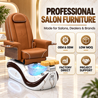 Fauteuil de pédicure et de massage JOXIN avec bain de pieds à remous LED 7 couleurs, massage du dos et des mains, siège électrique réglable, chaise de salon de manucure