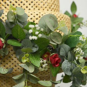 Artificial Hanging Basket with Green Foliage and Berry Accents Decorative <b>Wall</b> Planter for Home Garden Balcony Decor - Product Image 4