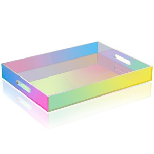 Modern Style Clear Acrylic Anti-Rust Washable <b>Floating</b> Shelf Breakfast Dessert Serving Tray for Home Decor-Factory Wholesale - Product Image 1