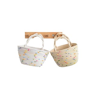 Bolso de Mano de Algodón con Pompones Coloridos, Bolso de Hombro para Mujer, Moda Diaria, Primavera 2023 - Product Image 5