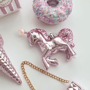 Decorazioni Natalizie in Plastica Rosa con Glitter a Forma di Cartone Animato per Alberi di Natale e Finestre - Product Image 6