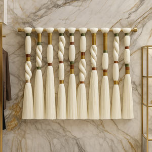 <span class=keywords><strong>Chemin</strong></span> <span class=keywords><strong>de</strong></span> <span class=keywords><strong>table</strong></span> bohème en macramé en coton GOTS texturé pour mariage et anniversaire, utilisation intérieure/extérieure, décoration murale, Gisenu - Product Image 1