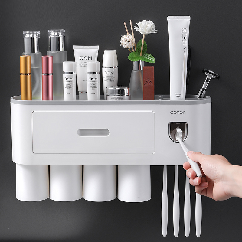 2022 Factory Price Bathroom Sets Toothpaste Dispenser And Toothbrush Holder