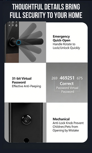 Serrures de porte intelligentes à écran tactile haute sécurité avec empreintes digitales, mot de passe intelligent, serrure numérique TTlock, application Tuya - Product Image 5