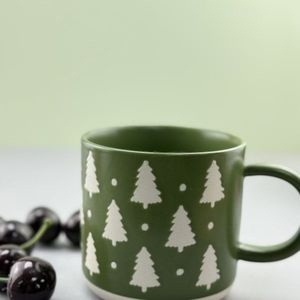 Perfect Quality Cartoon Pattern Eco-friendly Stoneware Ceramic <b>Red</b> Green Dishwasher & <b>Microwave</b> Safe Bulk Mugs - Product Image 3