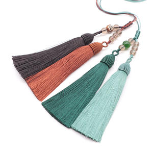 Kreative hand gewebte Quaste Spike Chalcedon Perle Double Spike Quaste <span class=keywords><strong>Lanyard</strong></span> Wen Play Spike <span class=keywords><strong>Lanyard</strong></span> mit Handstück - Product Image 1