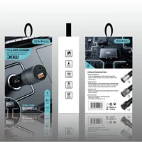 Petit chargeur de voiture à canon en acier avec emballage 38W double chargeur de voiture à charge rapide A + C