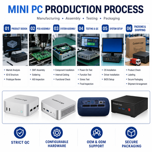 Mini PC OEM ODM 12e et 13e génération Core i3 i5, 11 Pro DDR5 Triple 4K WiFi 6, Ordinateur Professionnel Fabricant H1 1. Core Ultra 9 Pe - Product Image 2
