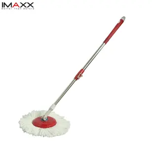 360 Degree Rotating Microfiber Mop Stick with Adjustable Stainless Steel Handle Rectangular PP Mop Head Floor 10kg Load-Bearing