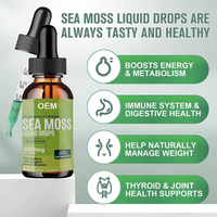 Gouttes de mousse de mer irlandaise en vrac, marque privée OEM, supplément naturel et biologique pour la santé de la peau et des cheveux, gouttes liquides de mousse de mer