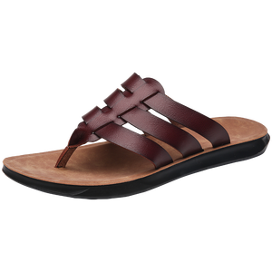 Trendy men's Flip-flops Slides Slippers Fashion Flat Sandals Pu Leather Men's Slides Slippers Outdoor Beach casual walking <b>shoes</b> - Product Image 2
