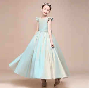 Vestidos de niña de las flores elegante princesa satén <span class=keywords><strong>vestido</strong></span> de fiesta para niños <span class=keywords><strong>vestido</strong></span> de fiesta de cumpleaños Simple con lazo desfile ropa de <span class=keywords><strong>primera</strong></span> comunión - Product Image 6