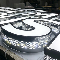 Prix d'usine – Lettres 3D LED de qualité diamant, dorées polies, pour enseignes de magasin, logos d'entreprise et décoration murale