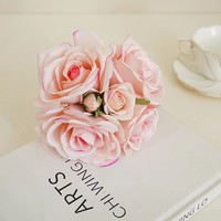AL-5858 Haute Qualité Rose Real Touch Hydratant 6 Têtes Rose Fleur Rose Fleurs pour Mariage