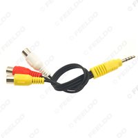 Adaptateur audio-vidéo TRRS 3,5 mm vers 3 RCA femelle, câble convertisseur standard pour haut-parleur de voiture, lecteur DVD, câble AUX 25 cm