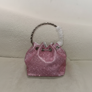 กระเป๋าคลัทช์ออกงานผู้หญิง สายโซ่ ดีไซน์หรูหรา ประดับเพชรเต็มใบ ทรงถัง - Product Image 1