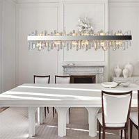 Lustre en cristal Îlot de cuisine Lampe suspendue moderne Salle à manger Lumière argentée