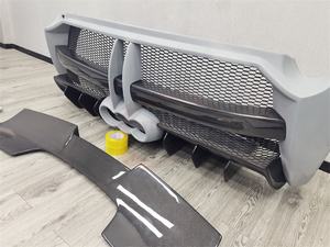 Kit de carrocería para <span class=keywords><strong>Ferrari</strong></span> <span class=keywords><strong>458</strong></span>, actualización italiana, estilo MS, parachoques de fibra de carbono, falda lateral, alerón trasero, capó, parachoques trasero - Product Image 6