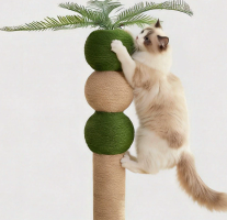 Árbol para Gatos con Forma de Cocotero, Torre Rascadora de Sisal, Estructura para Escalar, Pelota Interactiva, Mueble para Gatos de Interior - Product Image 6