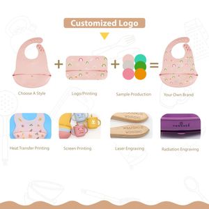 Assiettes pour bébé en silicone de qualité alimentaire sans BPA avec bol à ventouse, bavoir, tasse, fourchette, cuillère, ensemble de vaisselle pour tout-petits, fournitures pour repas d'enfants - Product Image 3