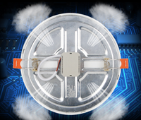 6w 12w 18w 24w 2 en 1 LED panneau lumineux encastré rond Plat carré Downlight A Mené Le Voyant De Plafond