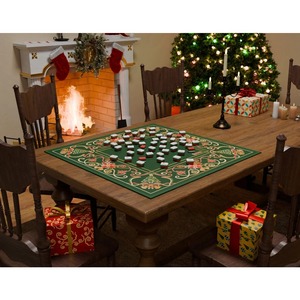 Op maat gemaakte Merry Christmas Amerikaanse Mahjong tegels 160 kaarten milieuvriendelijk opvouwbaar duurzaam luxe binnenlandse spel Mahjong mat - Product Image 3