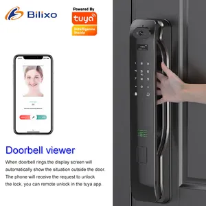 Bilixo Automatische intelligente Smart Tuya App WiFi Türschloss Mit Kamera Passwort Schlüssel karte Finger abdruck Smart Camera Türschloss