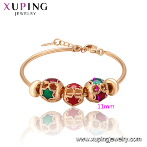 52454 Xuping <span class=keywords><strong>Gioielli</strong></span> di moda Rossetti semplice bambino d'oro del braccialetto dei monili di disegno - Product Image 2