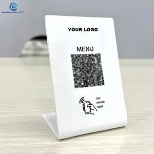 Custom Acrylic PVC NFC Table Stand NTAG213 215 216 Google Review NFC Stand NFC Menu Stand