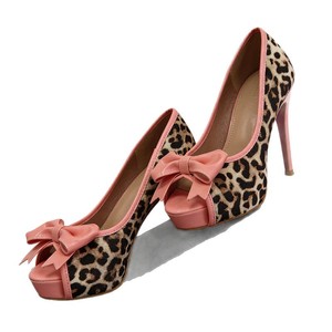 Sandalias de Plataforma con Tacón de Aguja y Punta Abierta, Estilo Francés, Estampado de Leopardo, con Lazo, para Mujer, Primavera-Verano 2026 - Product Image 4