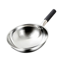 Batterie de cuisine en acier inoxydable SS410, directement de l'usine, avec poêle à frire et couvercle en verre, compatible induction, pour usage familial à la maison