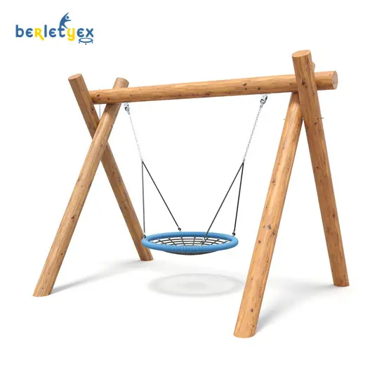 Berletyex Custom Houten Buiten Achtertuin Enkele Kinderplatform Schommelstoel