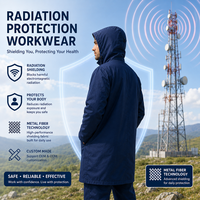 Manteau de travail long à capuche anti-ondes électromagnétiques, veste de protection contre les radiations en tissu EMF pour la protection du système reproducteur masculin